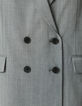 Women’s grey pinstripe long suit jacket-7