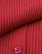 Cardigan col polo rouge tricot c&ocirc;tel&eacute; boutonn&eacute; Femme-8