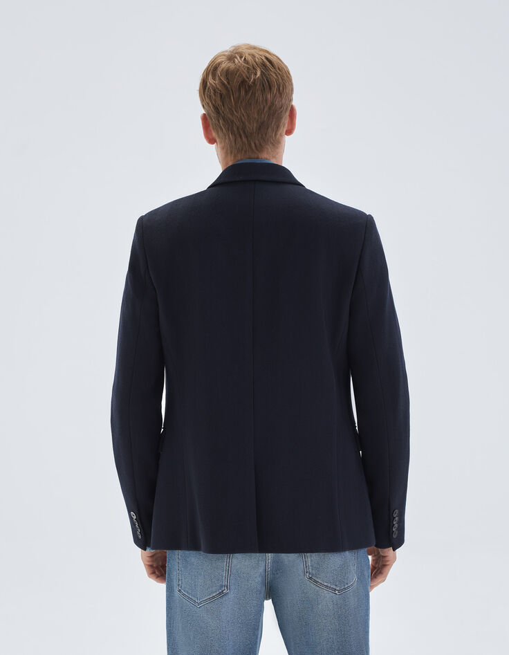 Men’s navy textured knit jacket-2