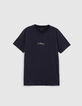 Marineblaues Herren-T-Shirt mit Schriftzug-5