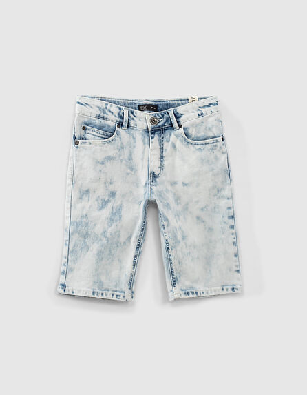 Boys’ bleached blue stonewashed organic cotton jeans