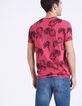 Camiseta rosa frambuesa estampado palmeras Hombre -4
