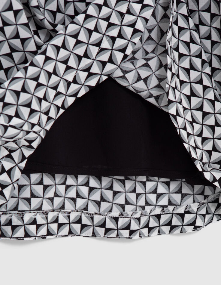 Damesjurk met geometrische print in crèmekleur-6 Damesjurk met geometrische print in crèmekleur-6