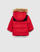 Doudoune rouge moyen à capuche bébé garçon -3