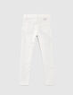 Jean SKINNY écru avec broderies et clous fille-4