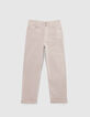 Women’s beige cropped slouchy jeans-5