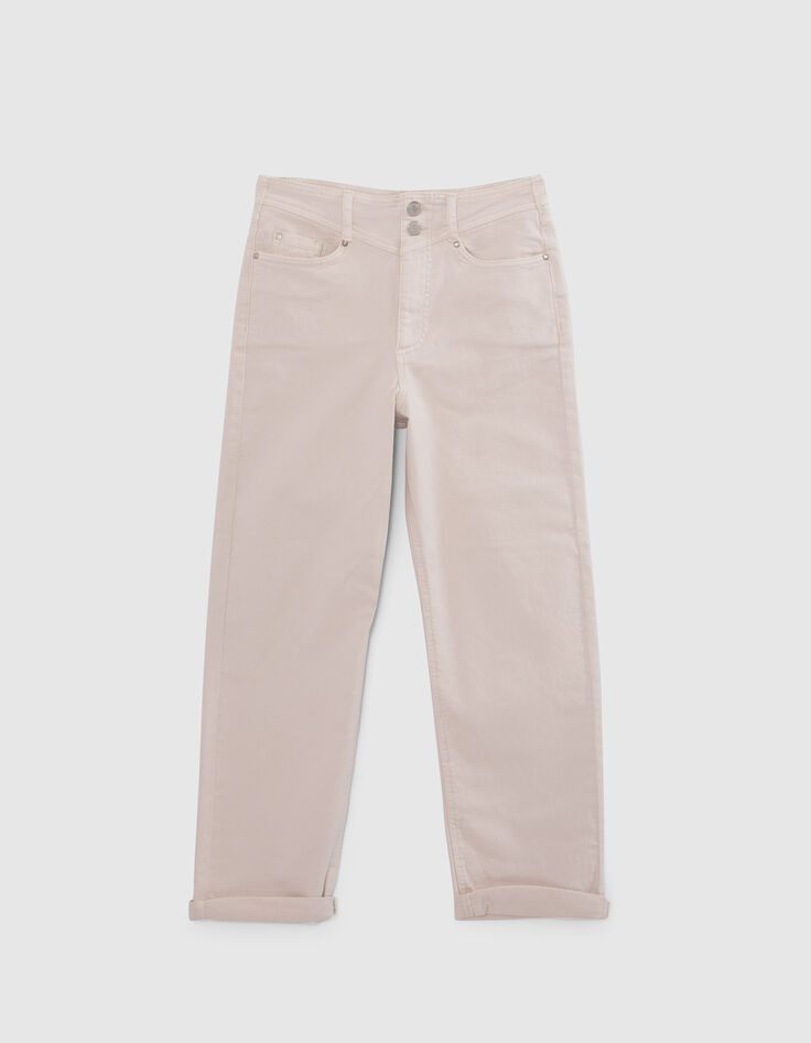 Women’s beige cropped slouchy jeans-5