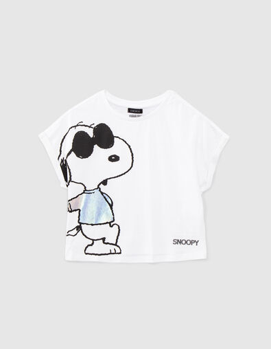 Camiseta blanco roto cropped SNOOPY ni&ntilde;a - IKKS