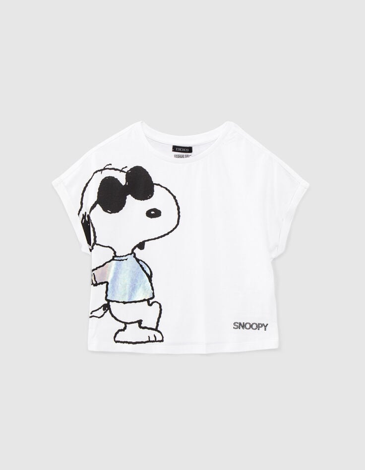 Camiseta blanco roto cropped SNOOPY ni&ntilde;a-1