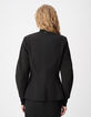 Veste de tailleur noire cintr&eacute;e d&eacute;coupes manches Femme-4