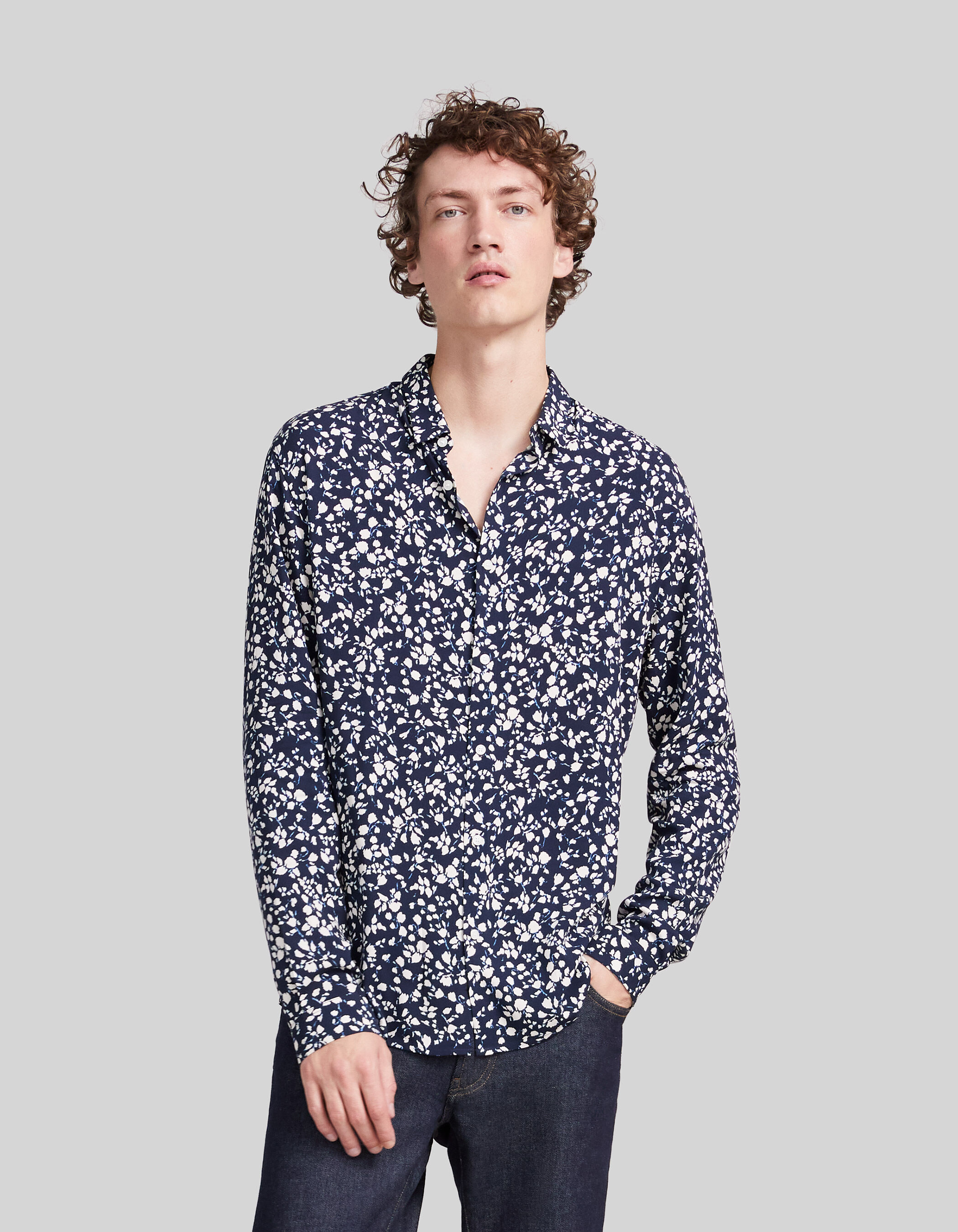 Chemise fleuri homme clearance