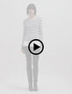Pull marinière tricot avec badge Femme-2