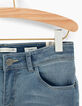 Faded Blue Skinny-Mädchenjeans mit Fransen-5