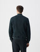 Blouson bomber encre en cuir velours Homme-3
