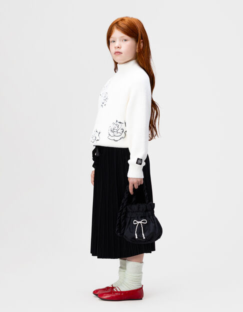 Sac seau noir panne de velours fille - IKKS