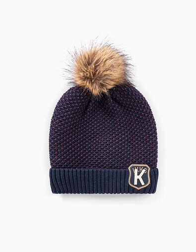 Gorro navy y rojo punto fantasía niño  - IKKS