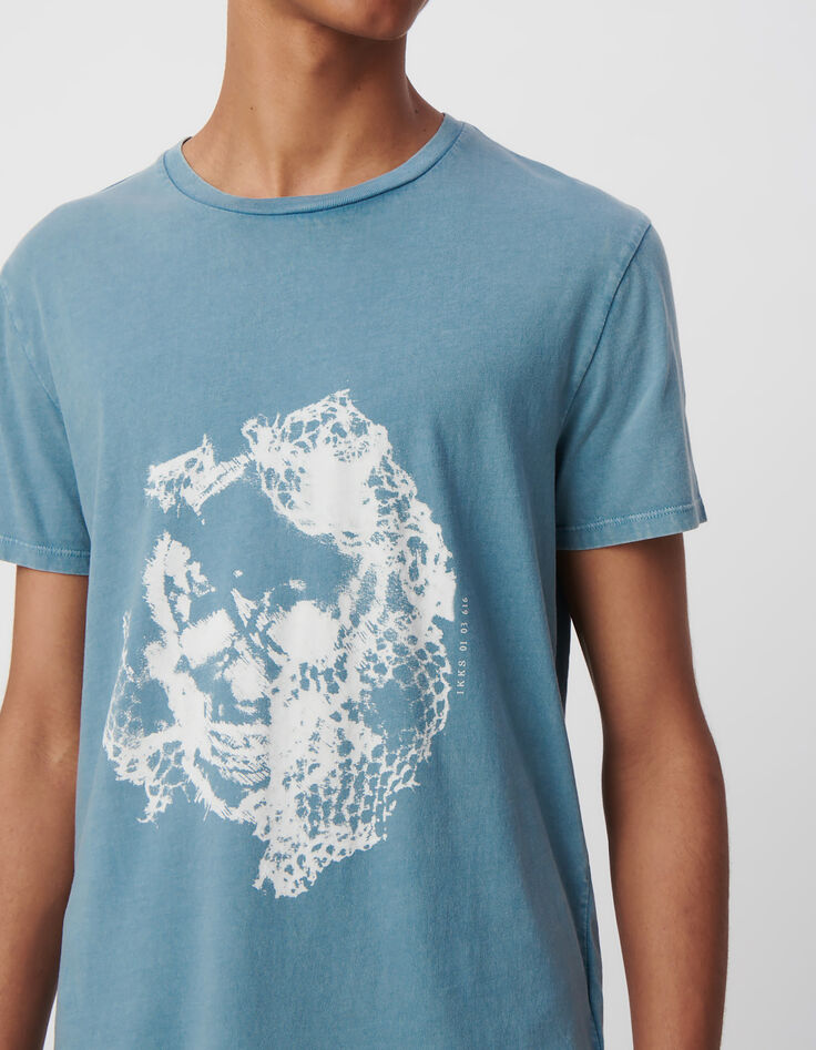 T-shirt orage visuel tête-de-mort Homme-4