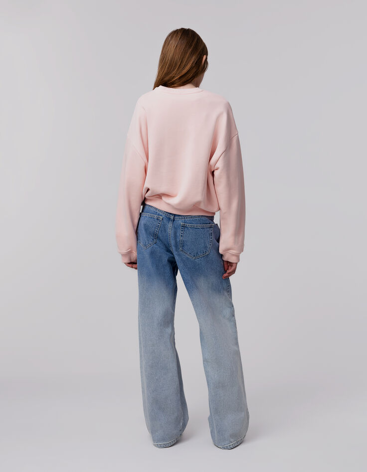 Blaue LARGE-Mädchenjeans Waterless mit Deep-Dye-Effekt-3