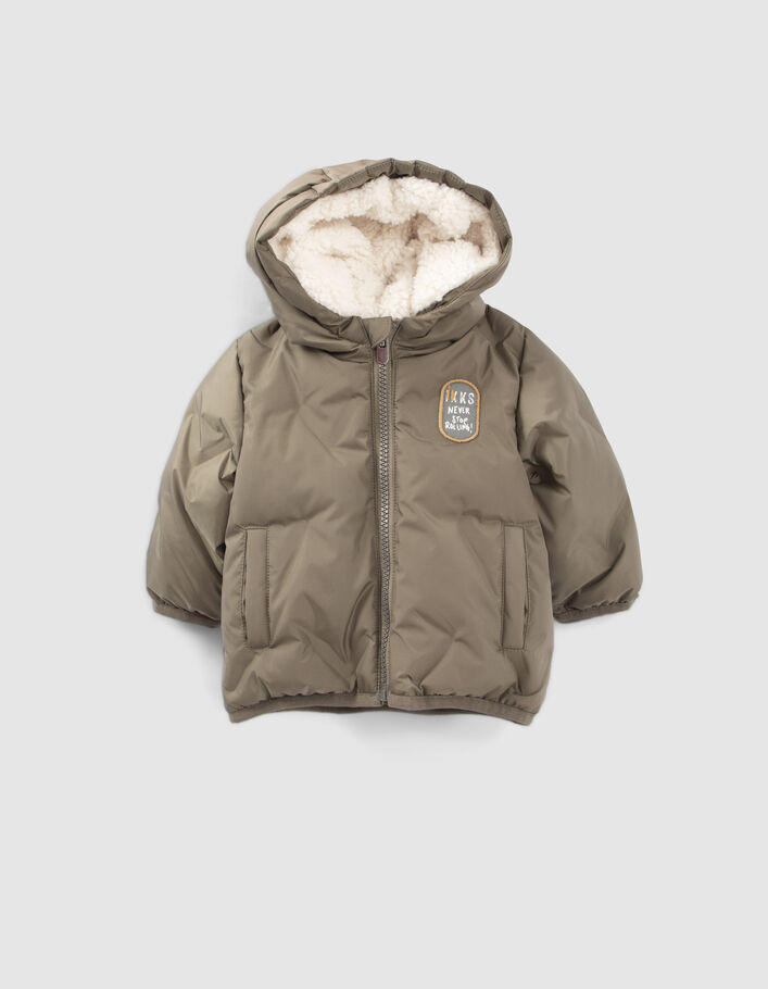 Doudoune kaki matelassage thermosoudé chevrons bébé garçon