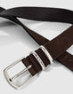 Men’s mocha leather belt with 2 loops-4