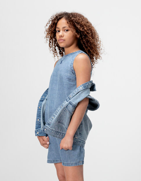 Vestido túnica vaquero azul niña - IKKS