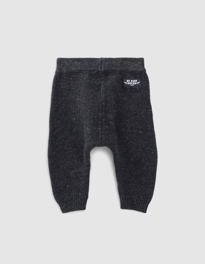 Pantalón gris jaspeado de tricot algodón bio bebé - IKKS
