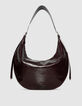 Bolso semiluna burdeos cuero brillante Allane mujer-3