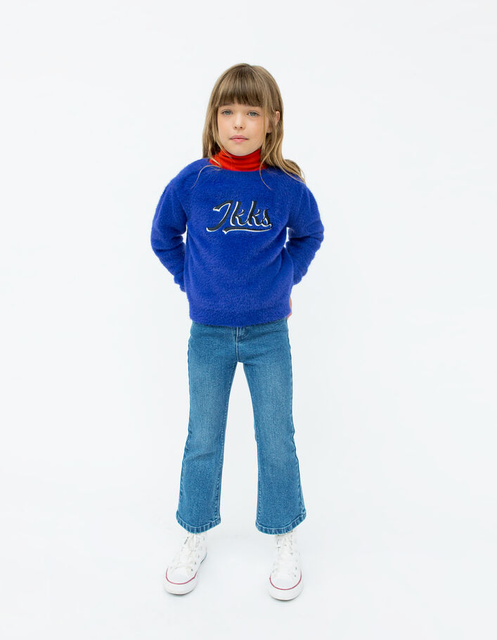Blauwe FLARE jeans Waterless met sjaal-ceintuur meisjes-1