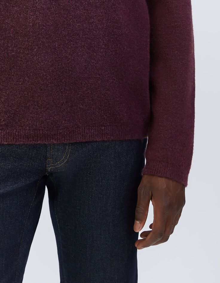 Men’s burgundy fluffy knit jumper-4