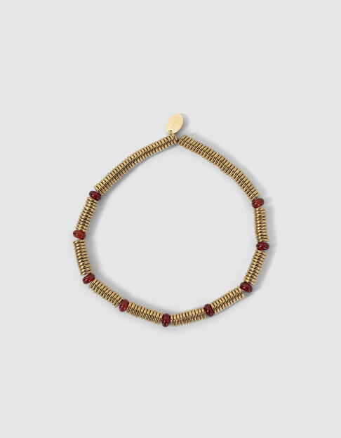Goldfarbenes Damenarmband mit Karneolstein