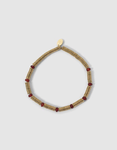 Women’s gold-tone bracelet with Carnelian stone
