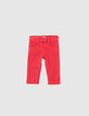 Baby boys’ faded red jeans-1