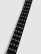 Cinturón negro cuero tachuelas hebilla western mujer-4