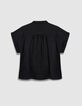 Top noir broderies fleurs noires Femme-2
