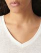 Tee-shirt lin blanc femme-5