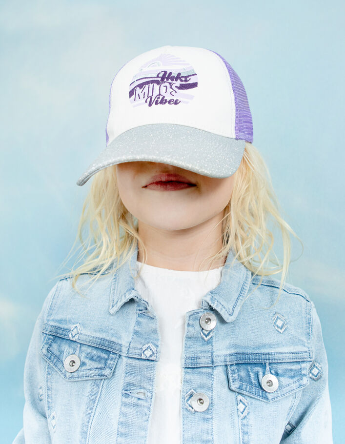 Girls’ violet cap with silver glittery visor - IKKS