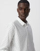 Men’s white SLIM shirt with minimalist print-4