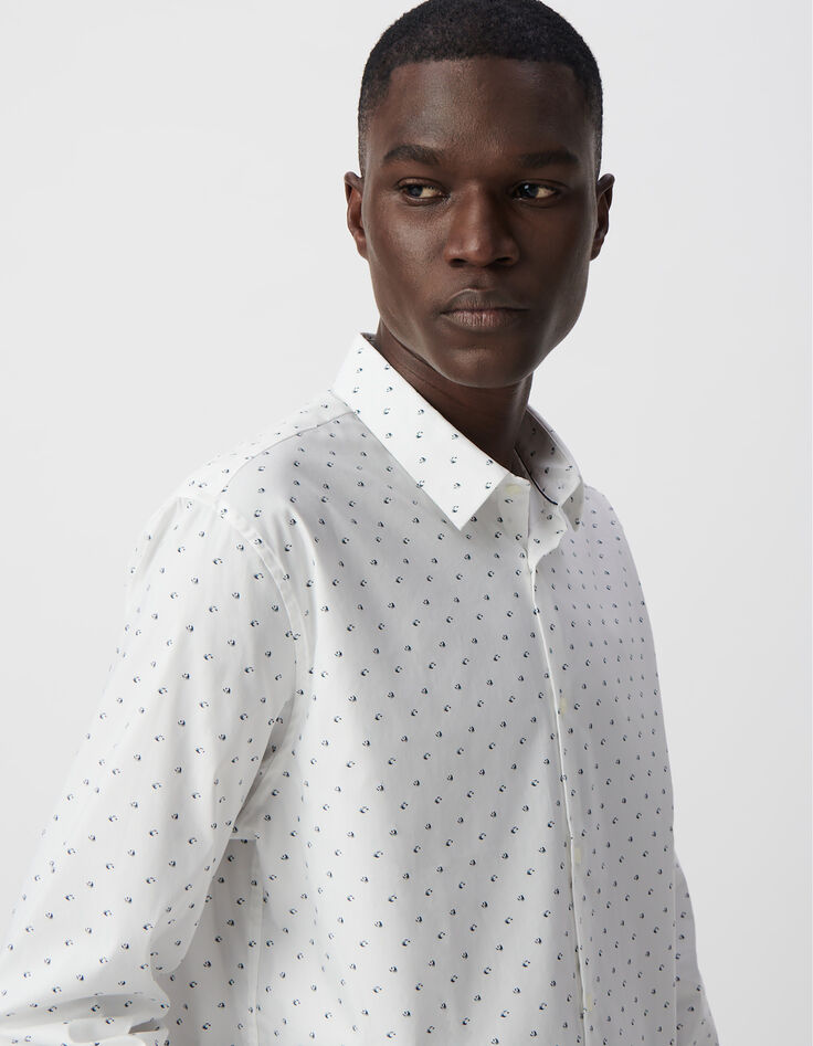 Men’s white SLIM shirt with minimalist print-4