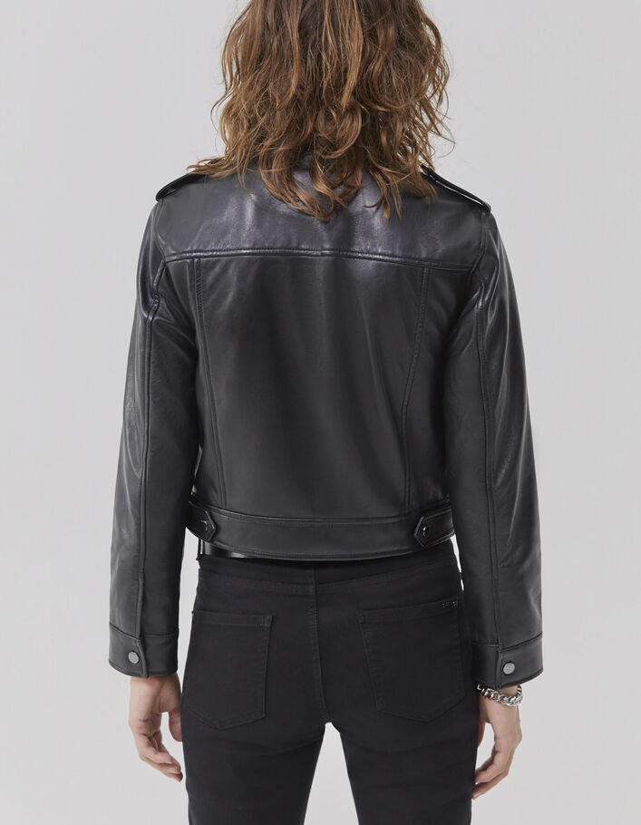 Women’s black short jacket with shoulder tabs - IKKS