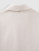 Lange ecru jas double breasted meisjes-5