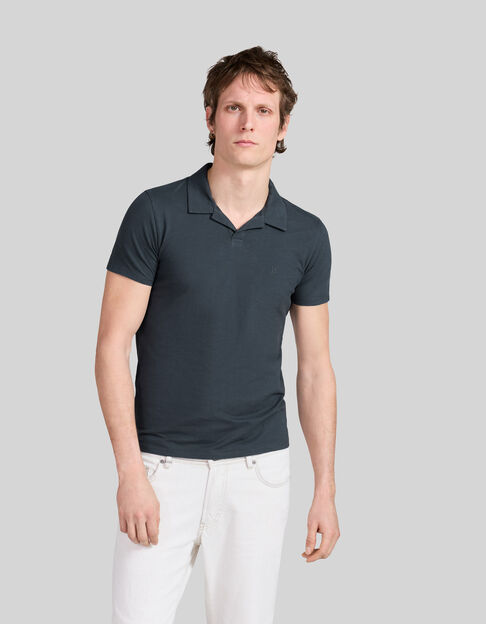Men’s slate organic slub cotton Essential T-shirt - IKKS