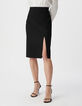 Women&rsquo;s black Milano knit split pencil skirt-2
