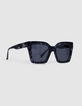 Schwarze Sonnenbrille Billy graue Gläser-2