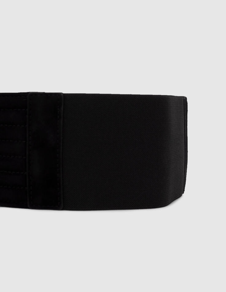 Brede zwarte riem suèdeleer voor jurken Dames-2