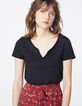 Women’s black beaded graphic organic cotton T-shirt-4