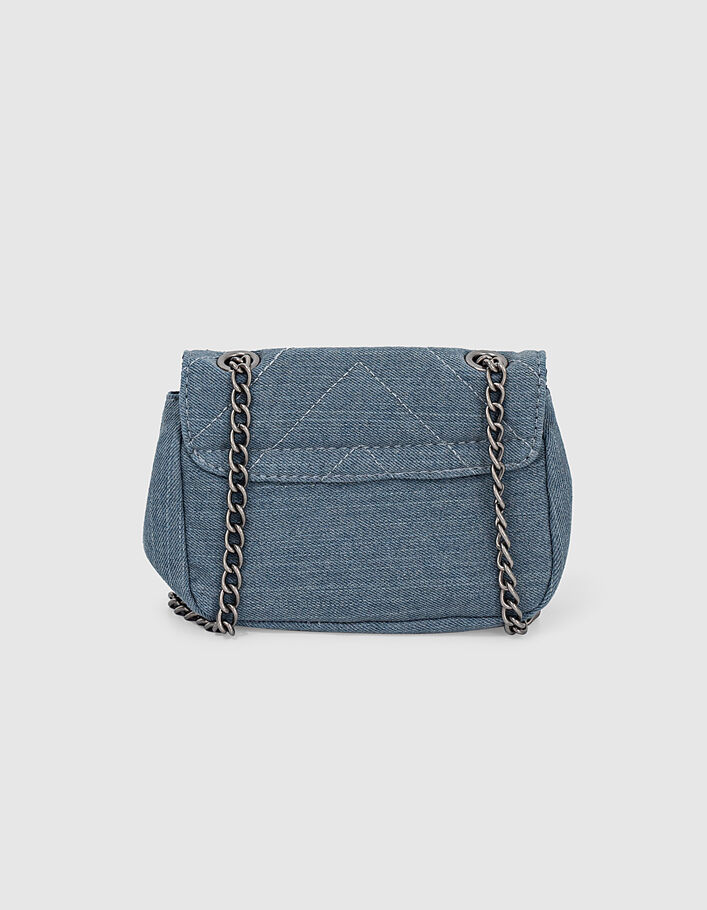 Girls’ blue grey embroidered quilted shoulder bag - IKKS