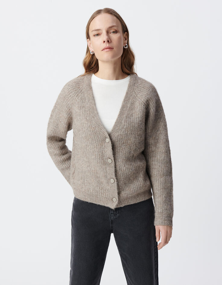 Cardigan sésame tricot Femme-3