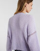 Pull en laine mousseuse coloris lilas femme-3