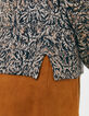 Pull marron en maille fine imprimé arabesque femme-4