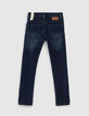 Skinny rinse jeansbroek met badge jongens -3